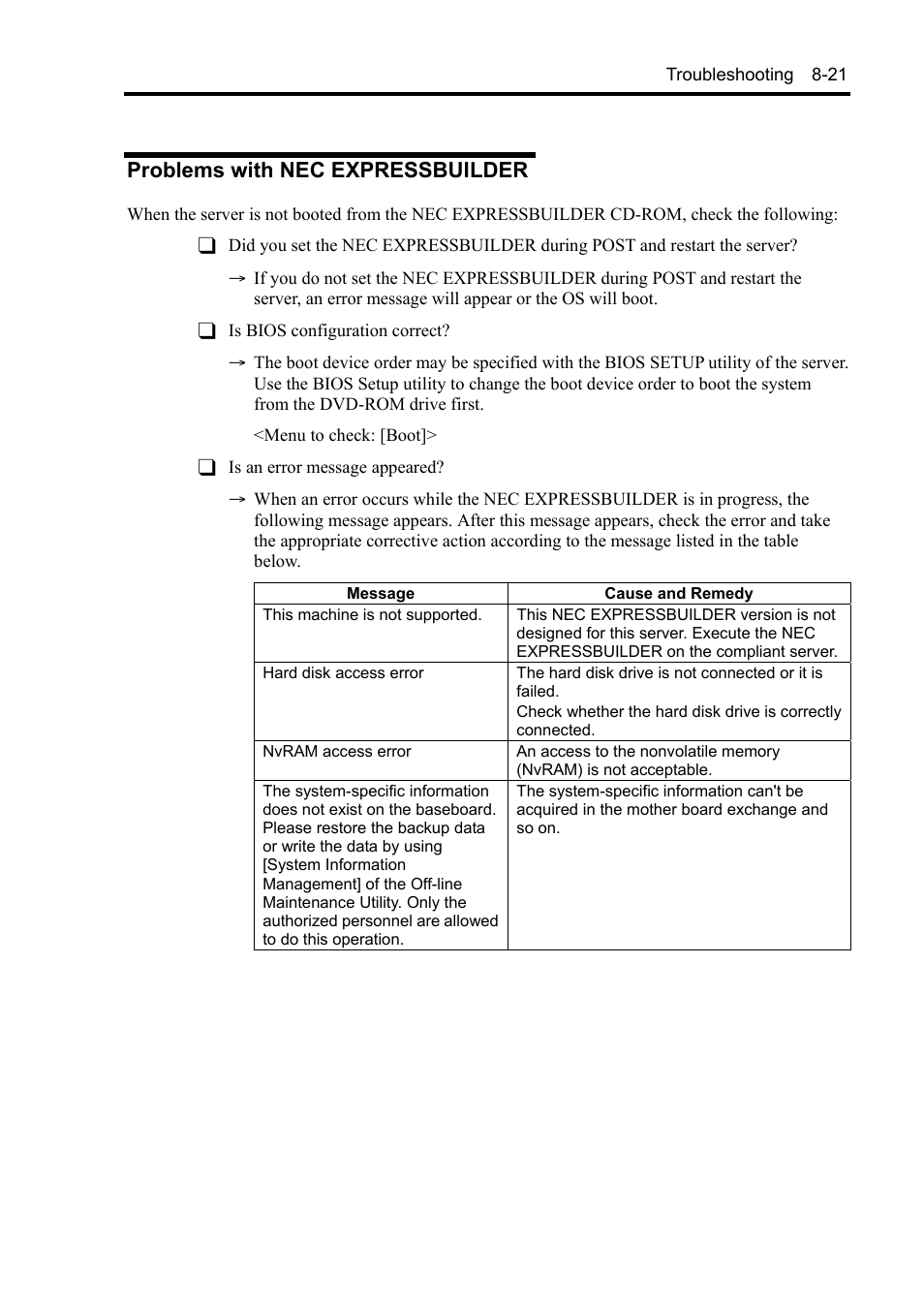 Problems with nec expressbuilder | NEC Express 5800/230Eh User Manual | Page 197 / 342