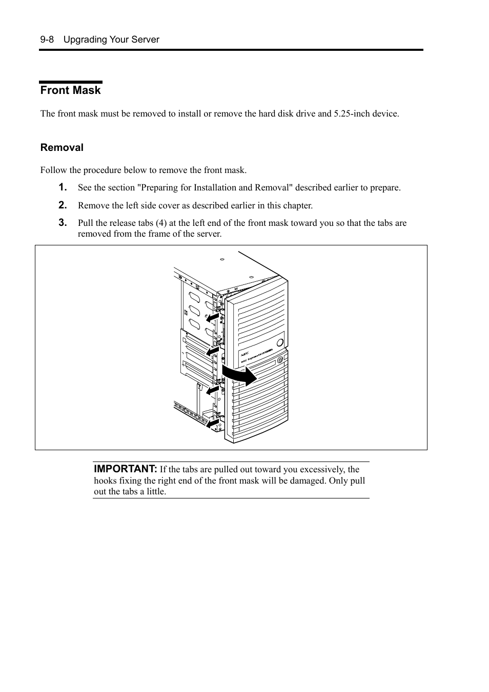 Front mask | NEC Express 5800/230Eh User Manual | Page 214 / 342