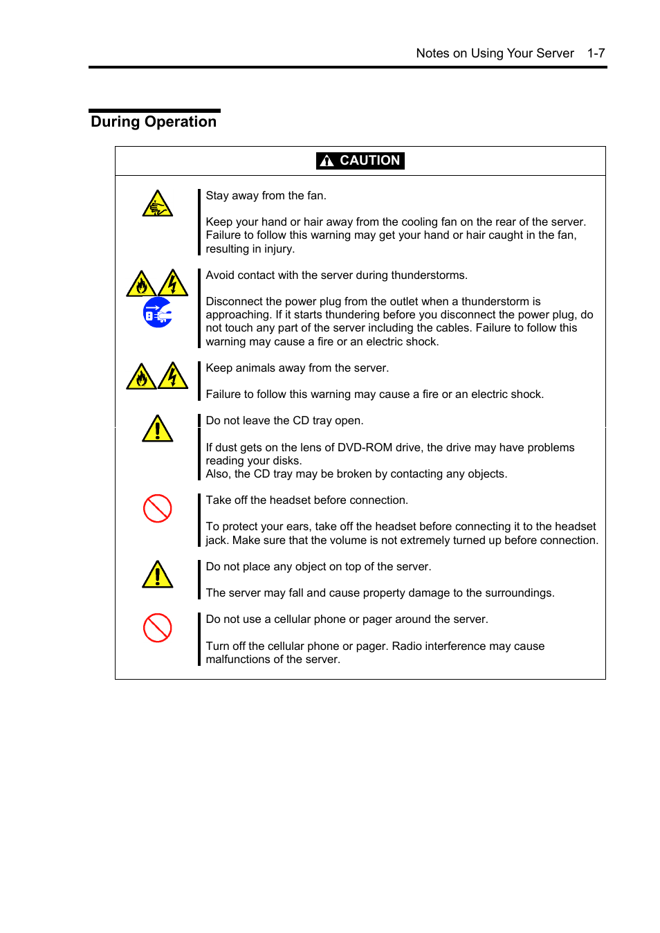 During operation | NEC Express 5800/230Eh User Manual | Page 23 / 342