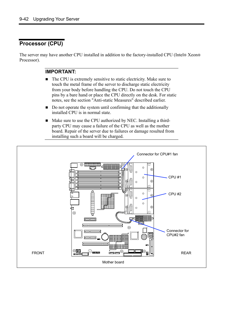 Processor (cpu), Important | NEC Express 5800/230Eh User Manual | Page 248 / 342