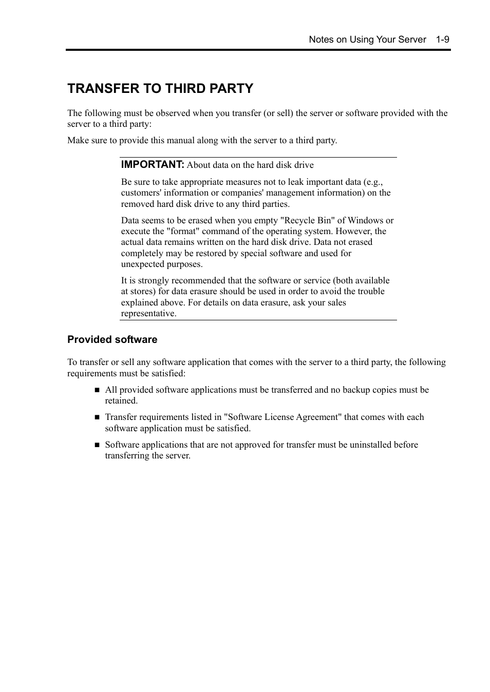 Transfer to third party | NEC Express 5800/230Eh User Manual | Page 25 / 342