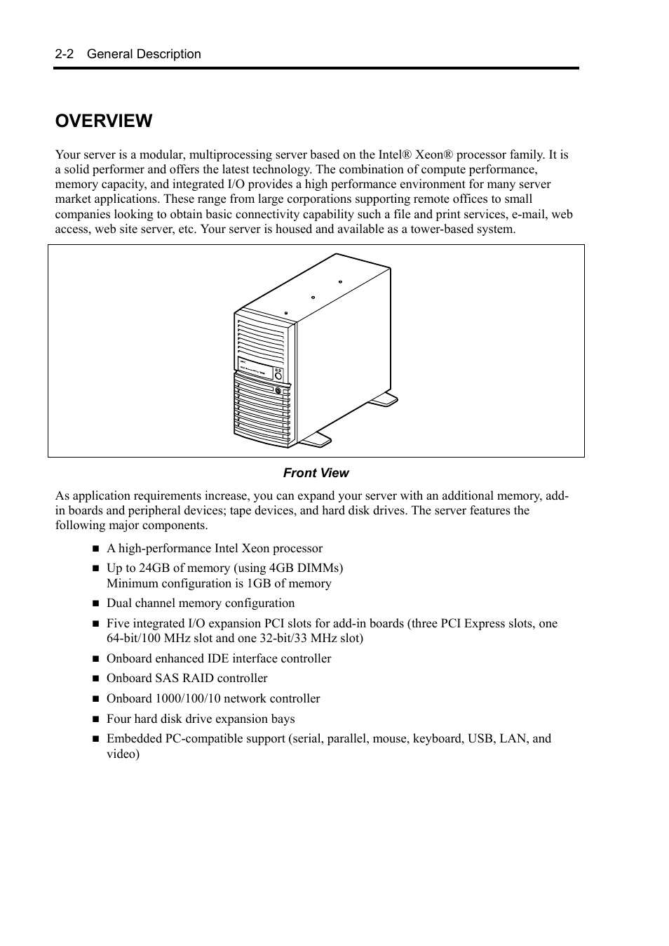 Overview | NEC Express 5800/230Eh User Manual | Page 30 / 342