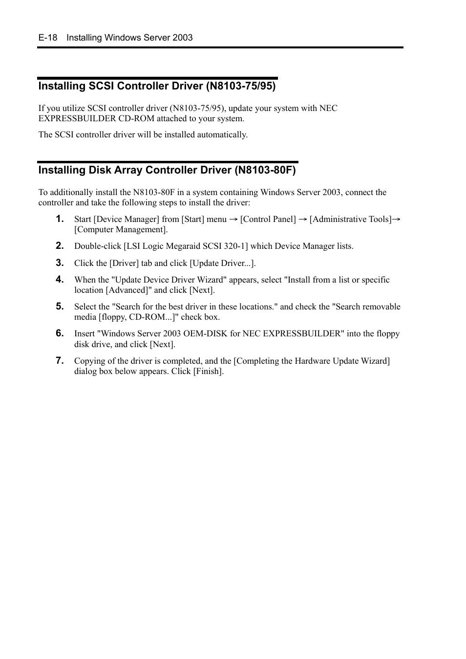 Installing scsi controller driver (n8103-75/95) | NEC Express 5800/230Eh User Manual | Page 332 / 342