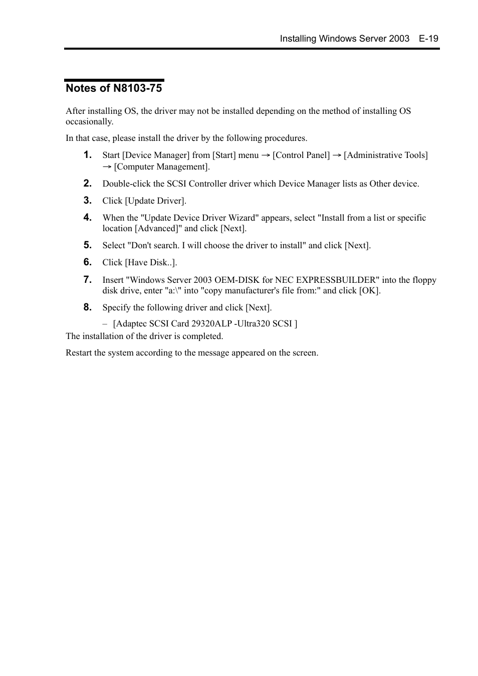 Notes of n8103-75 | NEC Express 5800/230Eh User Manual | Page 333 / 342