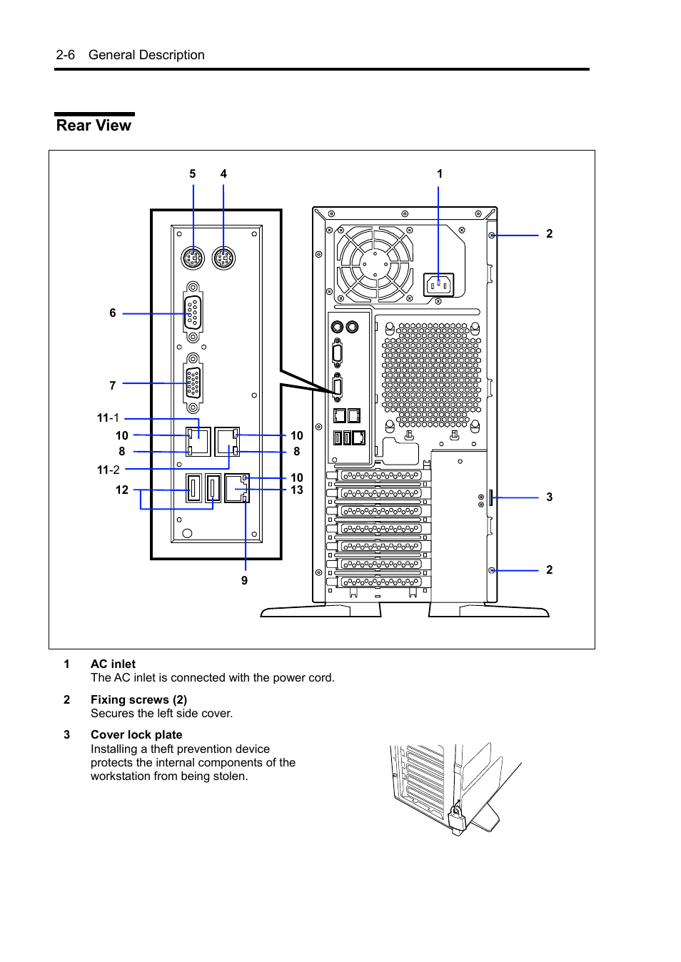Rear view | NEC Express 5800/230Eh User Manual | Page 34 / 342