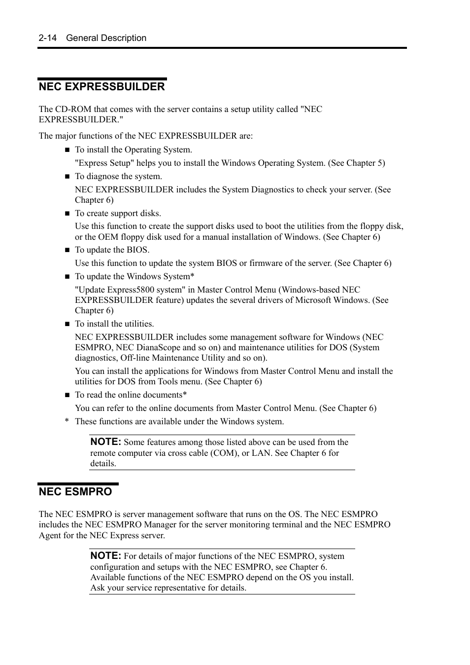 Nec expressbuilder, Nec esmpro | NEC Express 5800/230Eh User Manual | Page 42 / 342