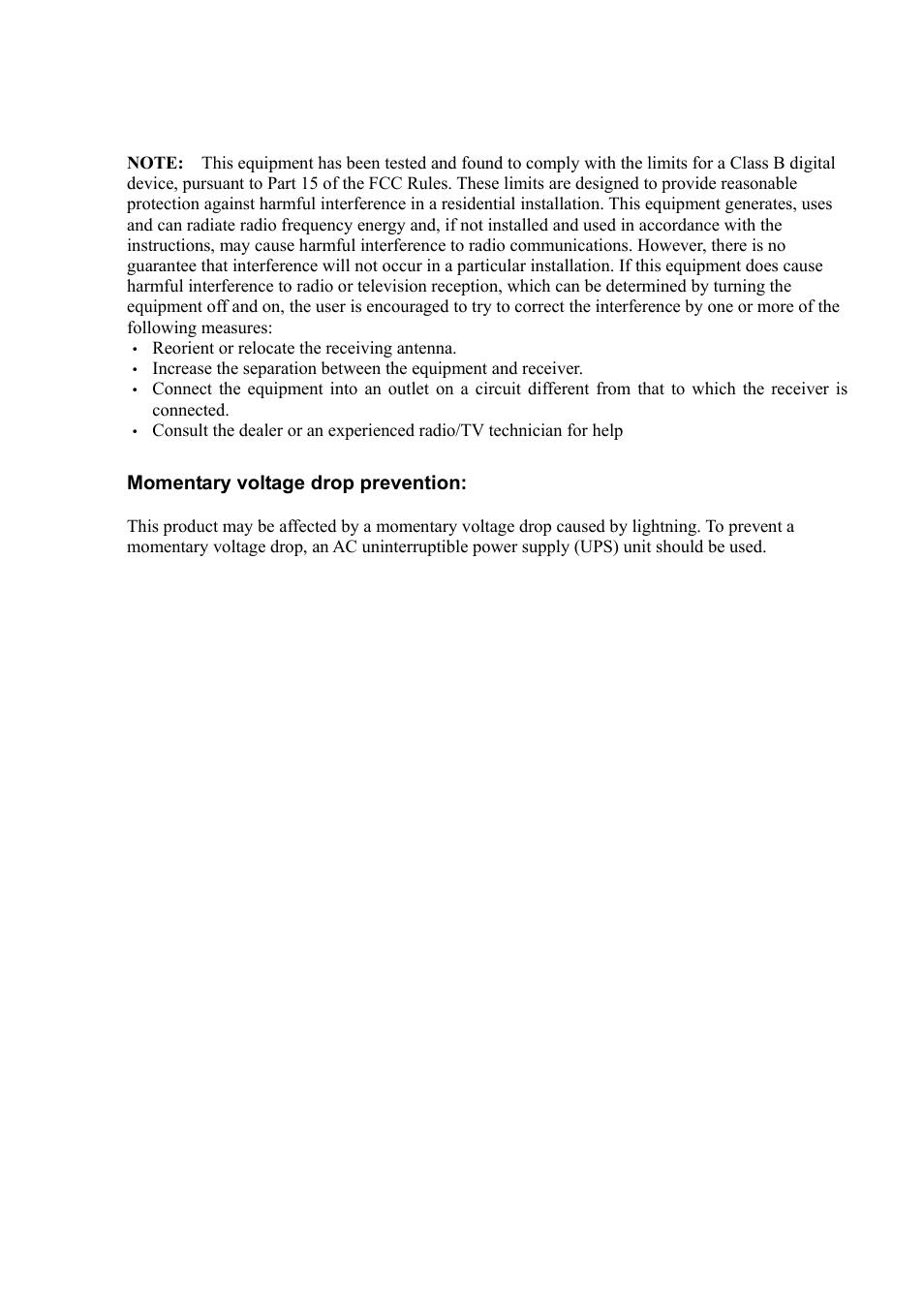 Momentary voltage drop prevention | NEC Express 5800/230Eh User Manual | Page 5 / 342