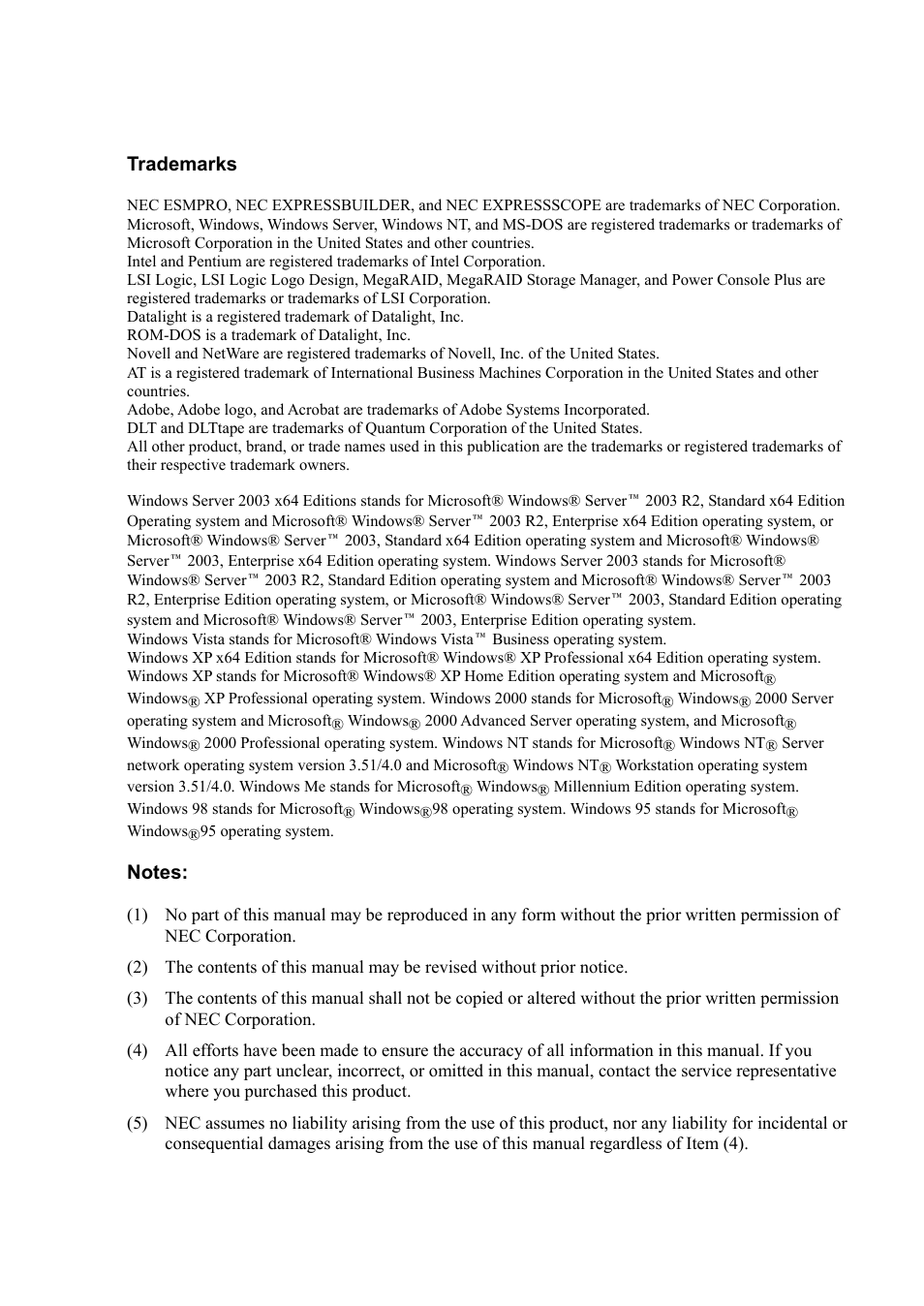 NEC Express 5800/230Eh User Manual | Page 6 / 342