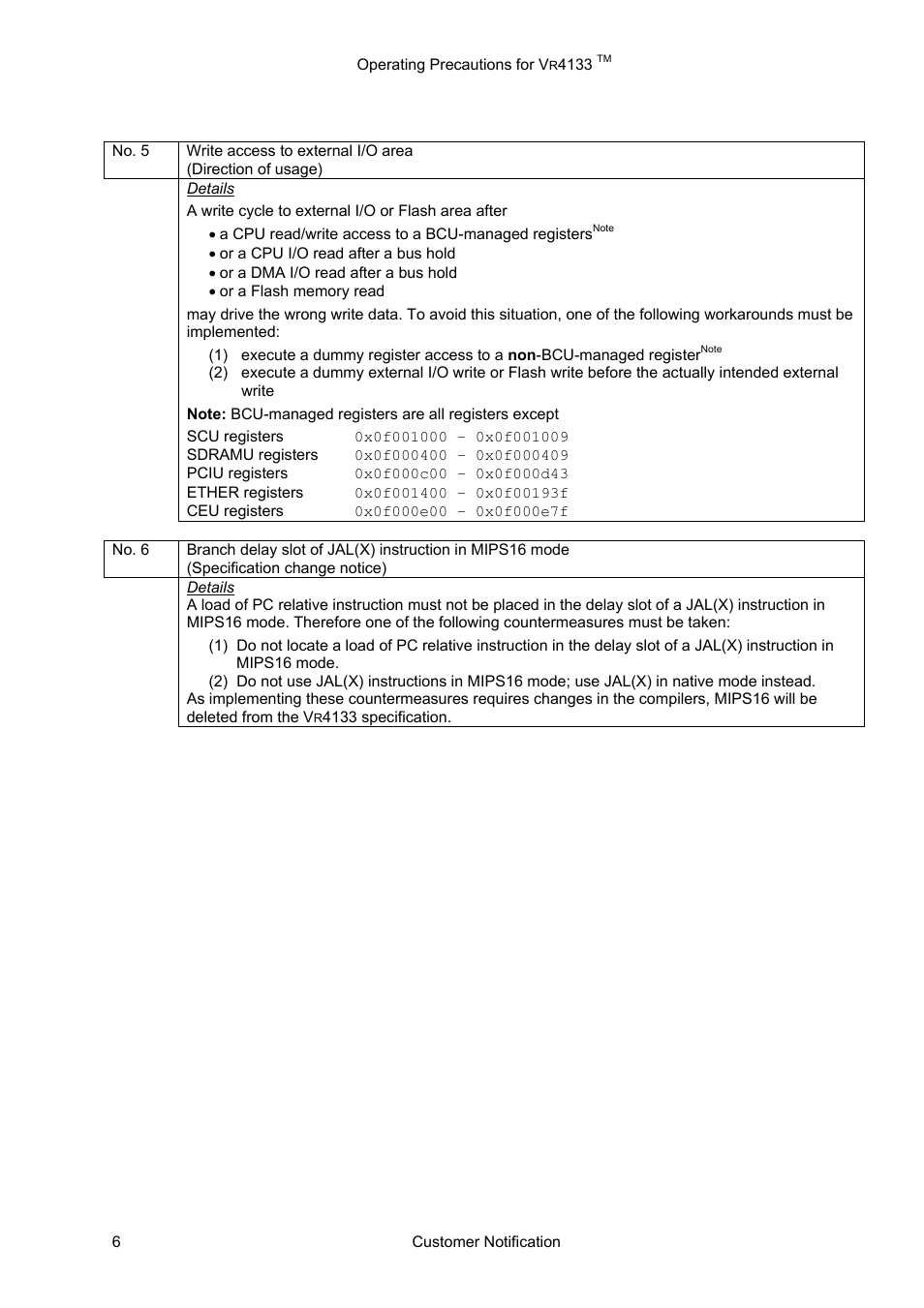 NEC VR4133 User Manual | Page 6 / 11
