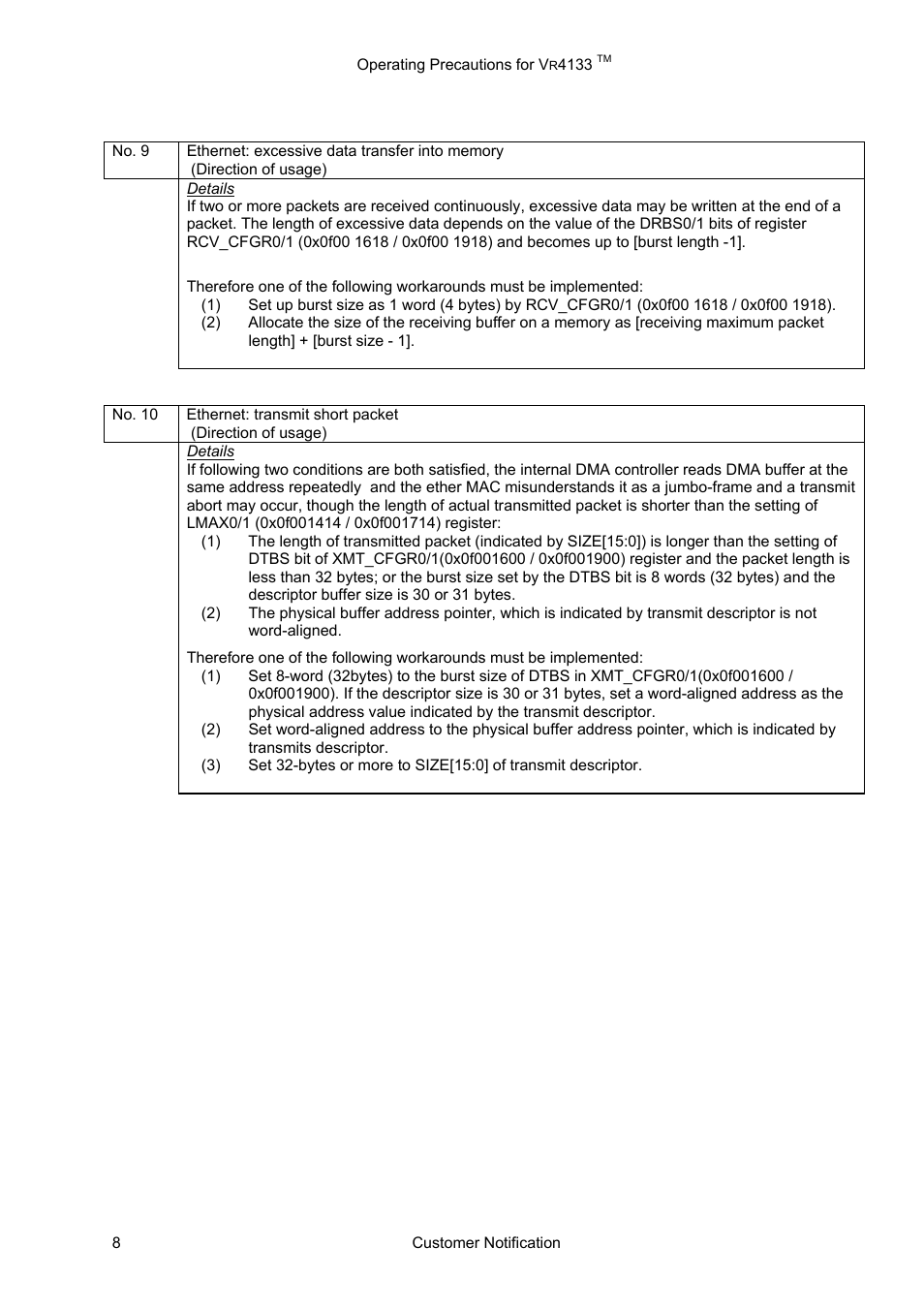 NEC VR4133 User Manual | Page 8 / 11
