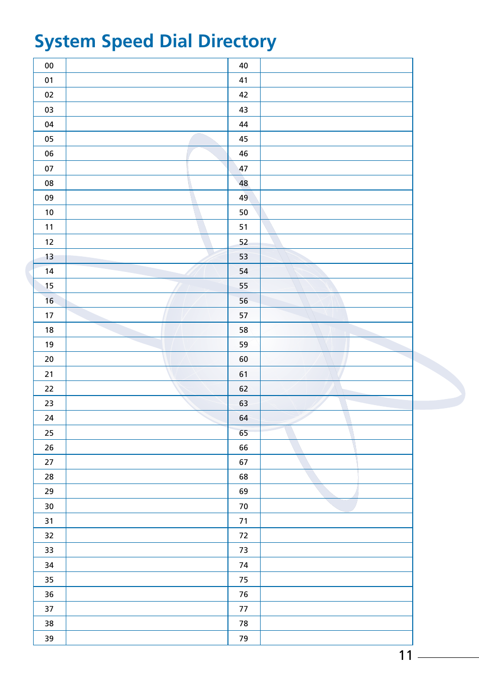 System speed dial directory | NEC Attendant Xen IPK User Manual | Page 13 / 16