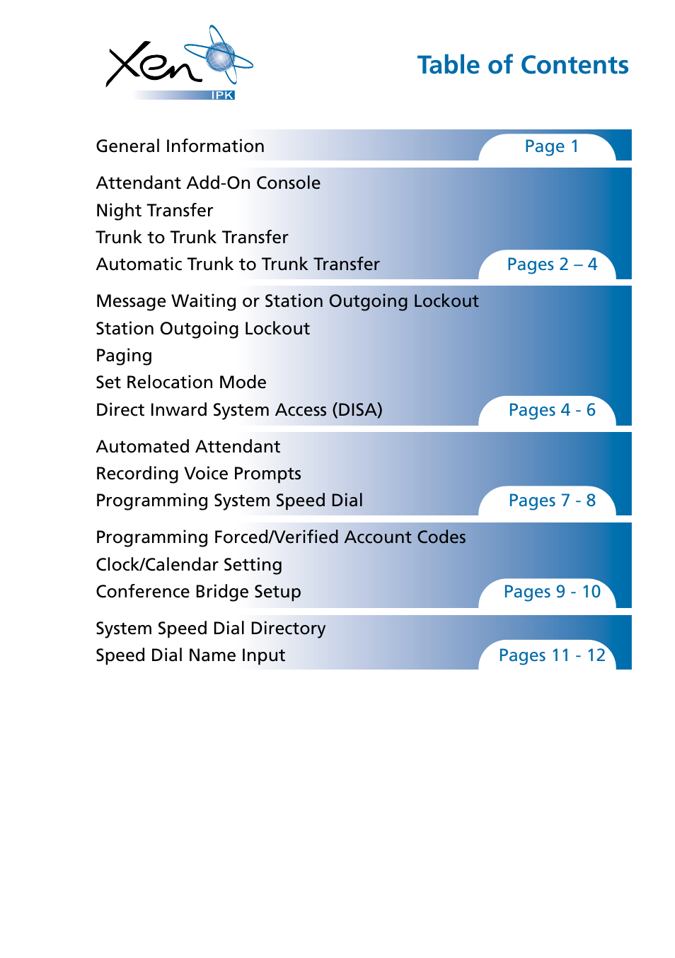 NEC Attendant Xen IPK User Manual | Page 2 / 16