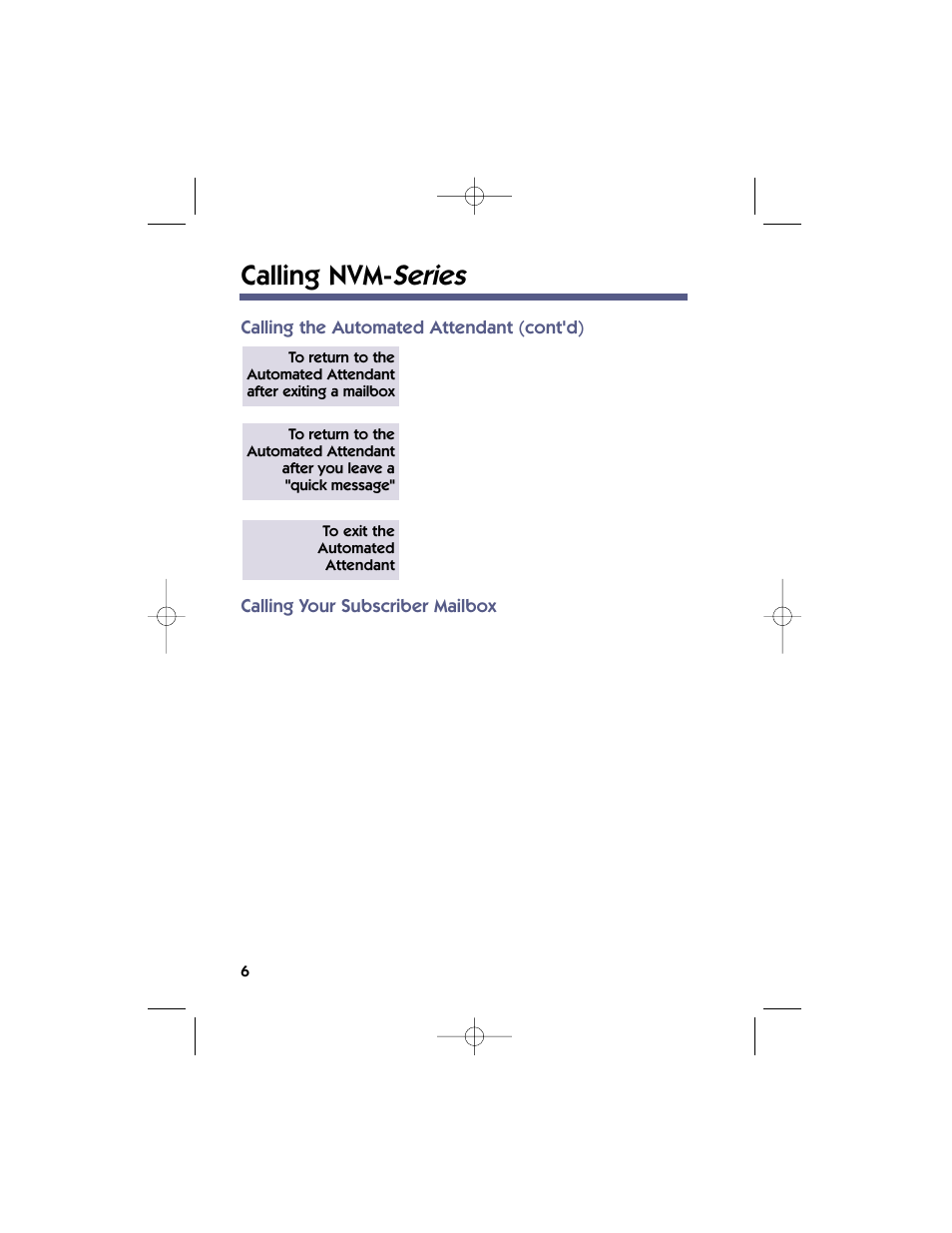 Calling nvm- series | NEC 17600SUG05 User Manual | Page 10 / 82