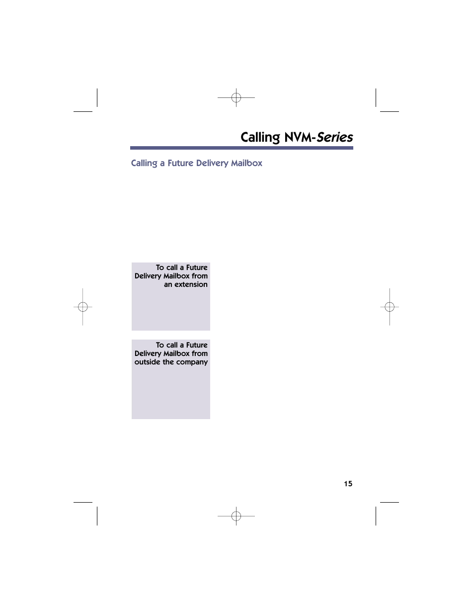 Calling nvm- series | NEC 17600SUG05 User Manual | Page 19 / 82