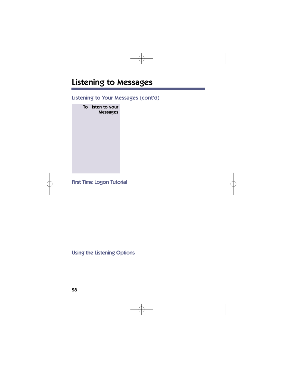 Listening to messages | NEC 17600SUG05 User Manual | Page 32 / 82