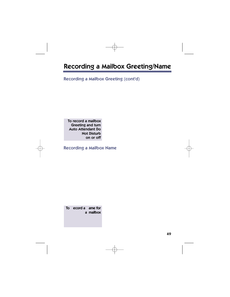 Recording a mailbox greeting/name | NEC 17600SUG05 User Manual | Page 53 / 82