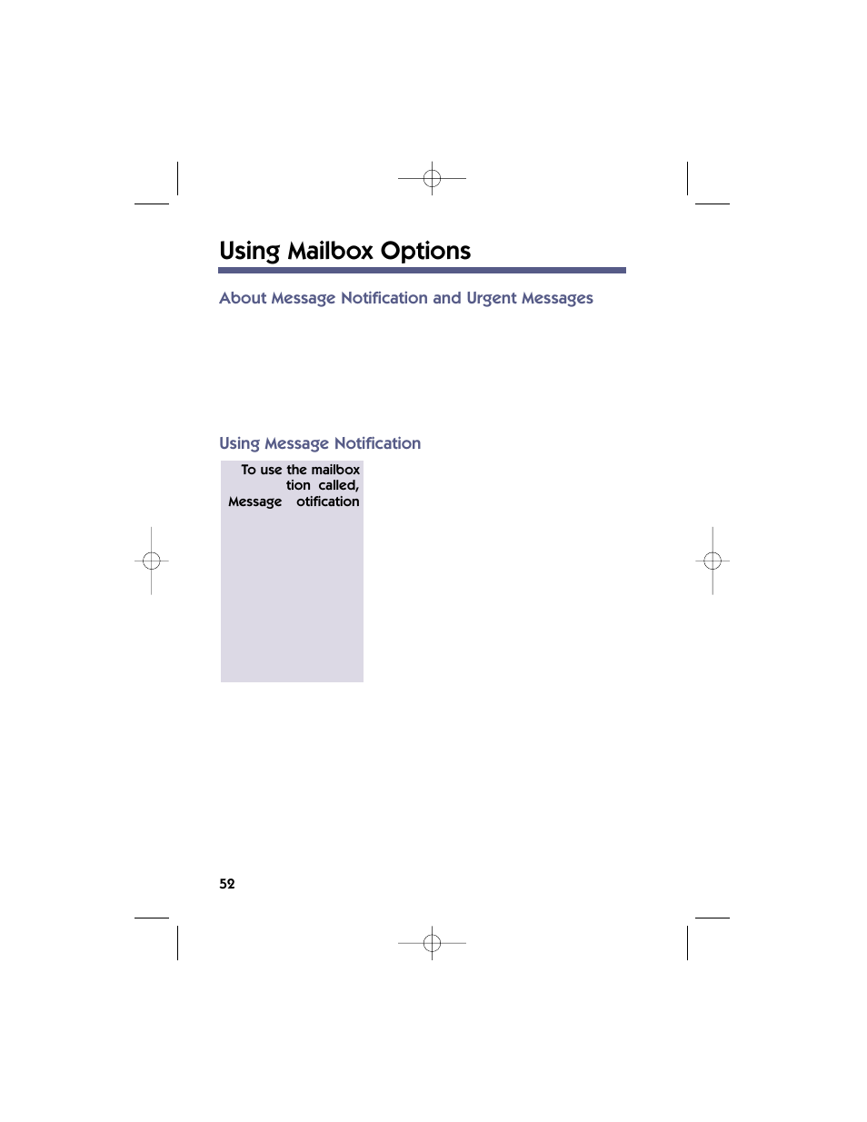 Using mailbox options | NEC 17600SUG05 User Manual | Page 56 / 82