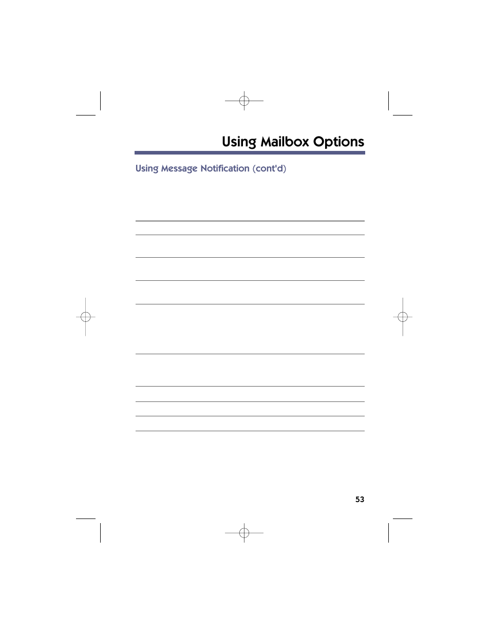 Using mailbox options, Using message notification (cont'd) | NEC 17600SUG05 User Manual | Page 57 / 82