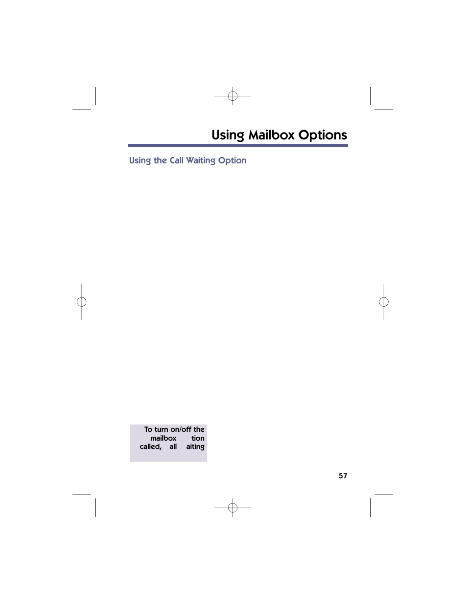 Using mailbox options | NEC 17600SUG05 User Manual | Page 61 / 82