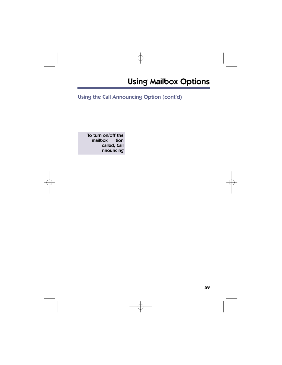 Using mailbox options | NEC 17600SUG05 User Manual | Page 63 / 82