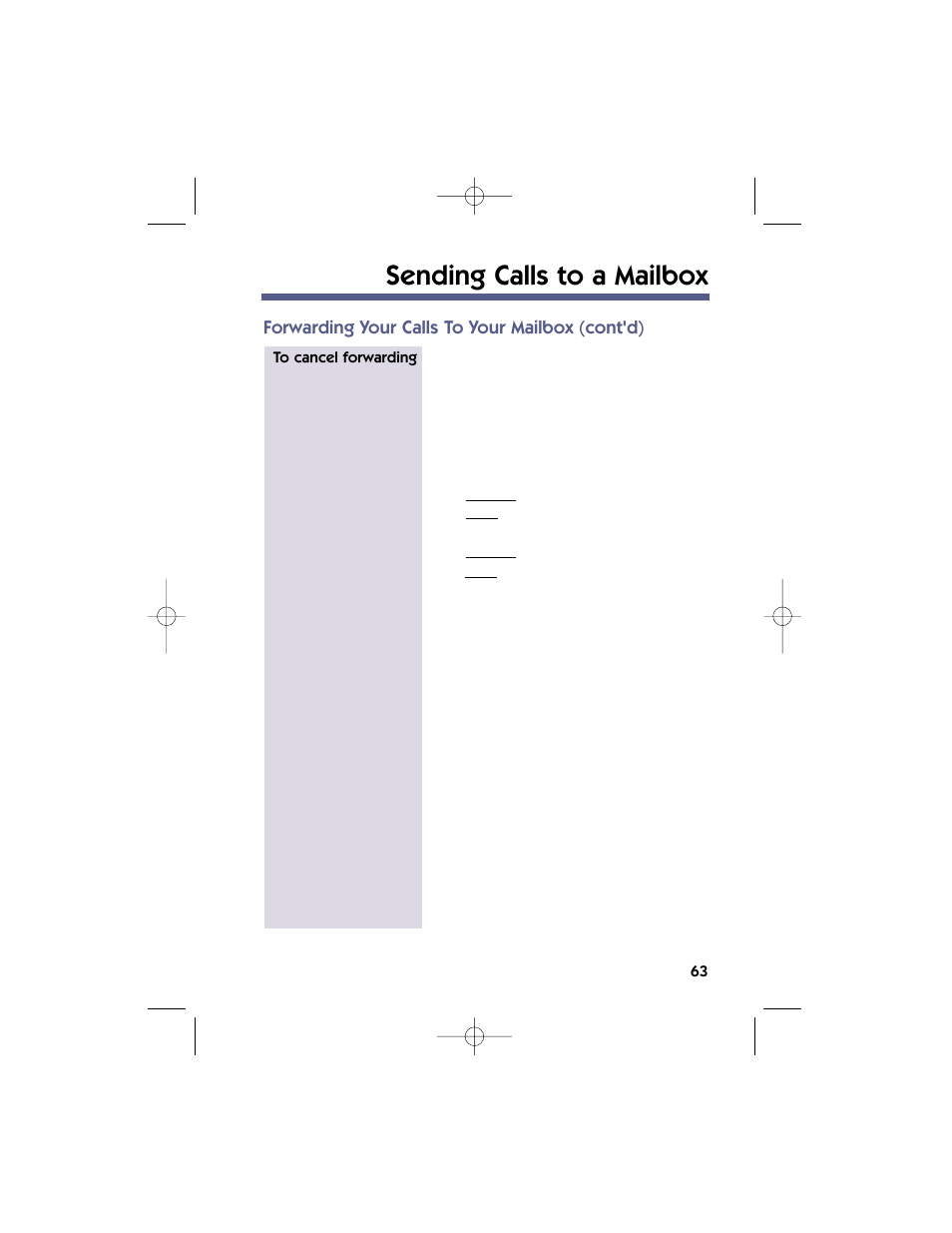 Sending calls to a mailbox | NEC 17600SUG05 User Manual | Page 67 / 82