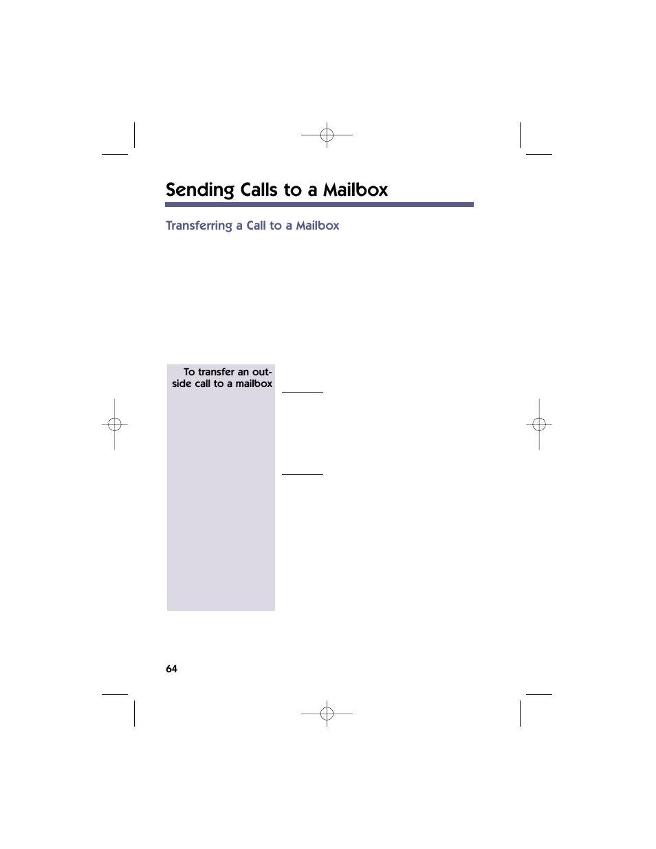 Sending calls to a mailbox | NEC 17600SUG05 User Manual | Page 68 / 82