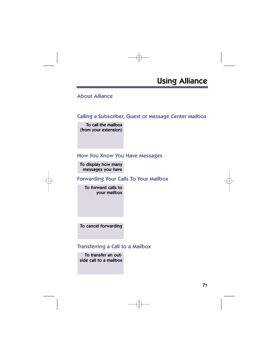 Using alliance | NEC 17600SUG05 User Manual | Page 75 / 82