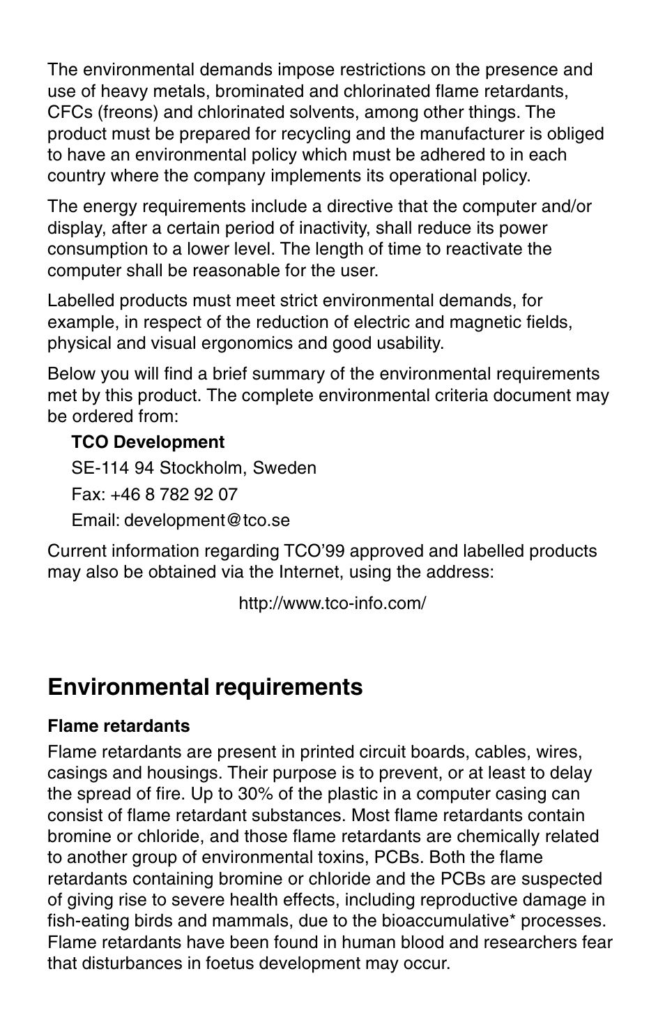 Environmental requirements | NEC 1525M User Manual | Page 11 / 33