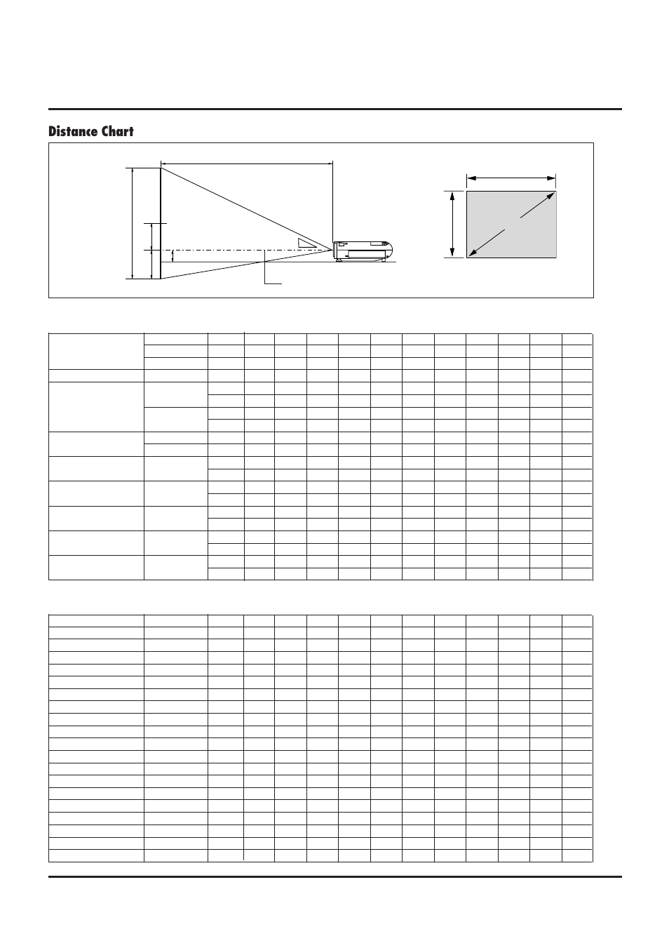 Distance chart, E–13 | NEC MultiSync MT840 User Manual | Page 13 / 42