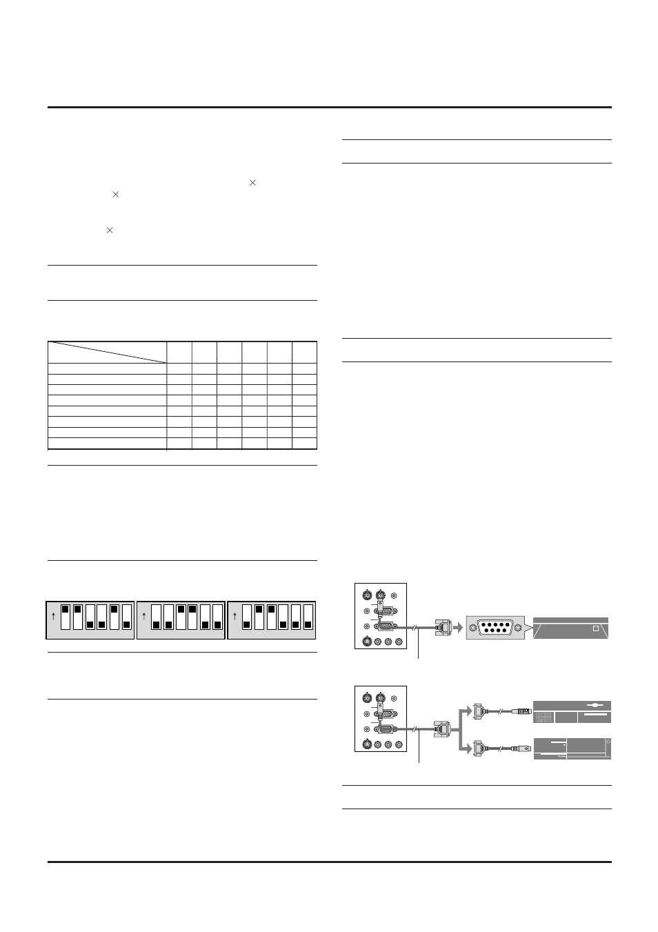 E–16, Settings for monitor mode, Examples of dip switch setting | Connecting your dvd player, Connecting your vcr or laser disc player, Connecting your computer to the mouse output port | NEC MultiSync MT840 User Manual | Page 16 / 42