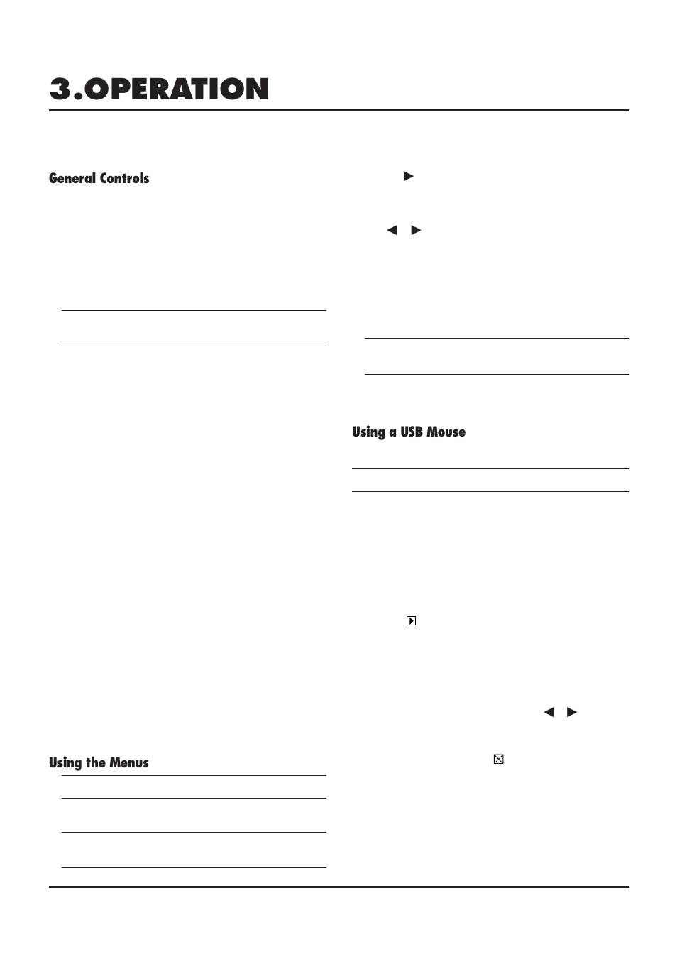 Operation, General controls, Using the menus | Using a usb mouse | NEC MultiSync MT840 User Manual | Page 17 / 42