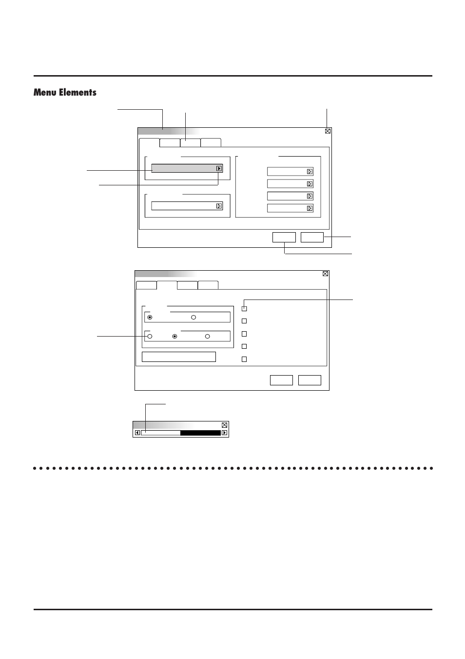 Menu elements | NEC MultiSync MT840 User Manual | Page 19 / 42