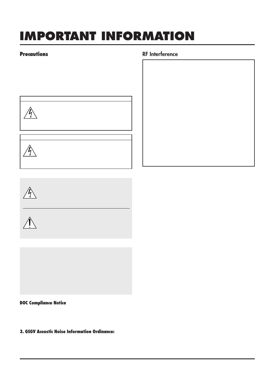 Important information | NEC MultiSync MT840 User Manual | Page 2 / 42