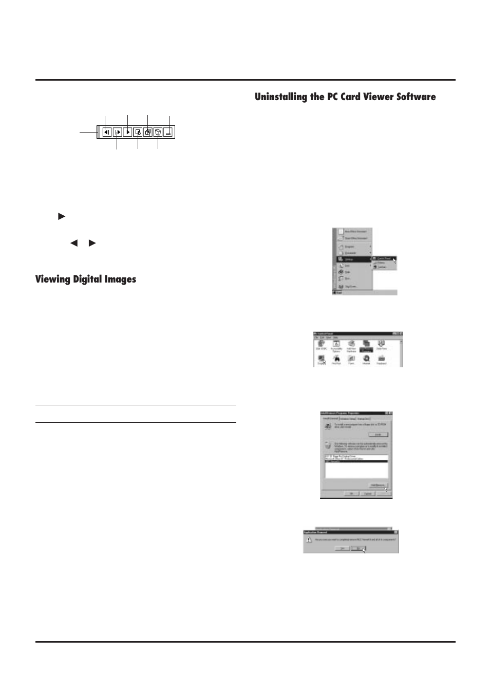 Uninstalling the pc card viewer software, Viewing digital images | NEC MultiSync MT840 User Manual | Page 31 / 42