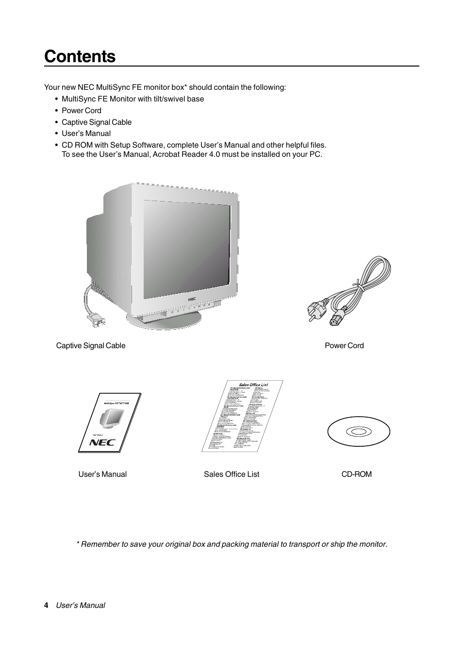 NEC FE770/FE771 User Manual | Page 4 / 18