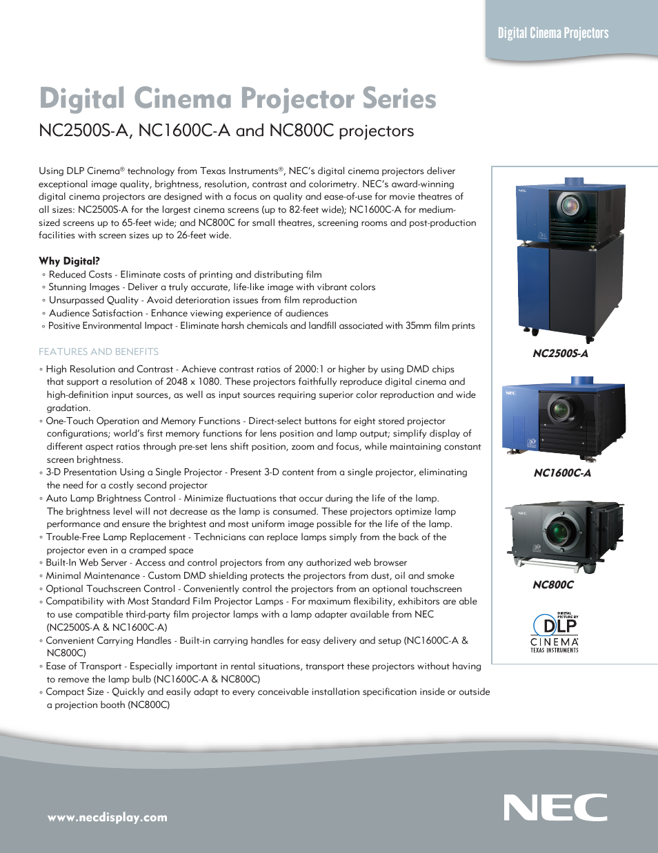NEC NC1600C-A User Manual | 2 pages
