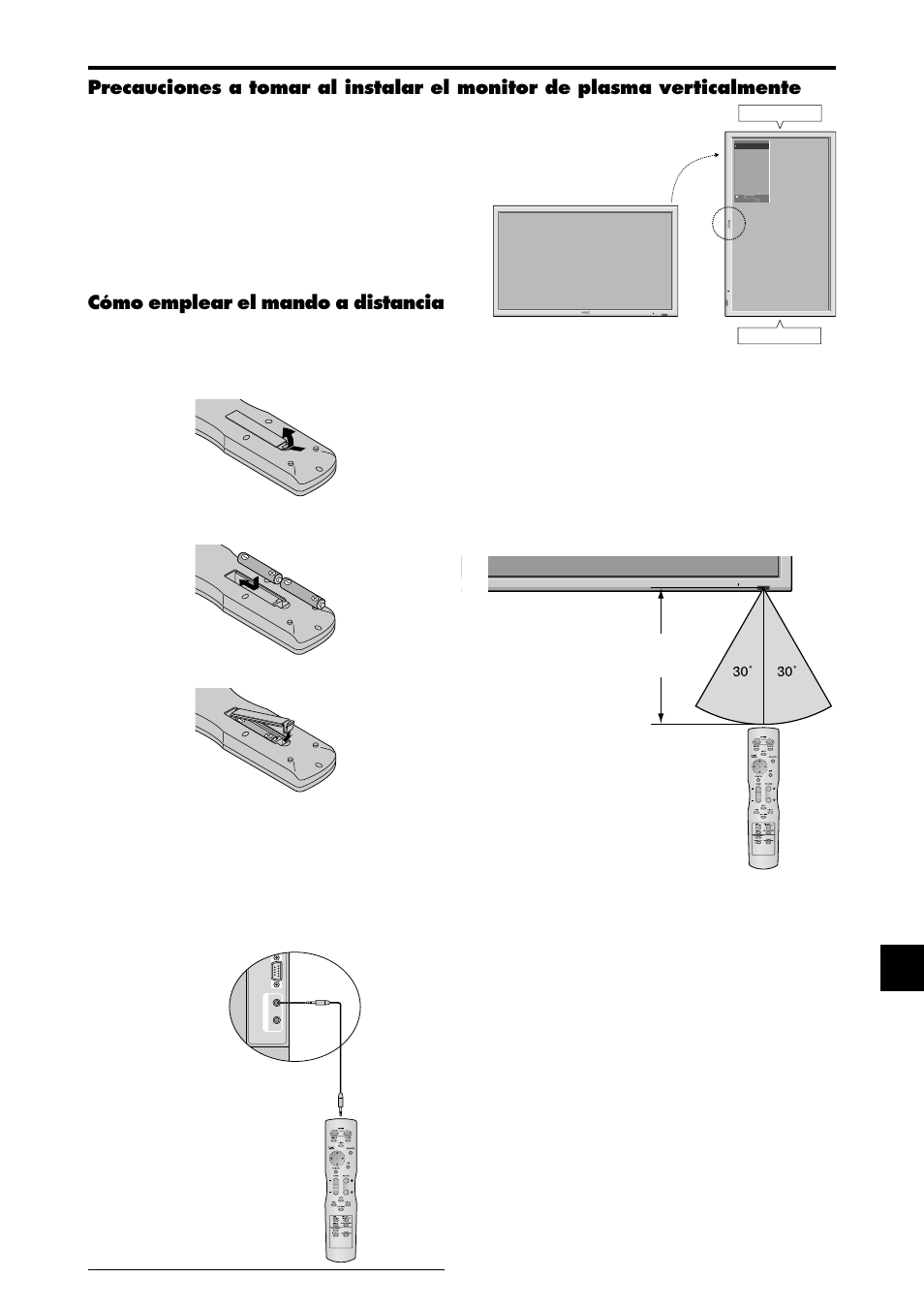 Cómo emplear el mando a distancia, Aprox. 7m / 23pies | NEC PX-42XM4A User Manual | Page 102 / 192