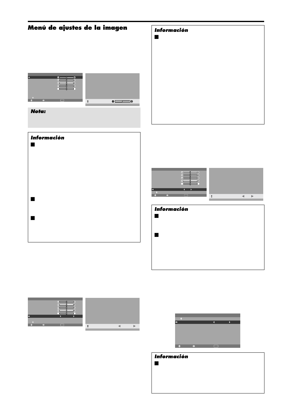 Menú de ajustes de la imagen | NEC PX-42XM4A User Manual | Page 115 / 192