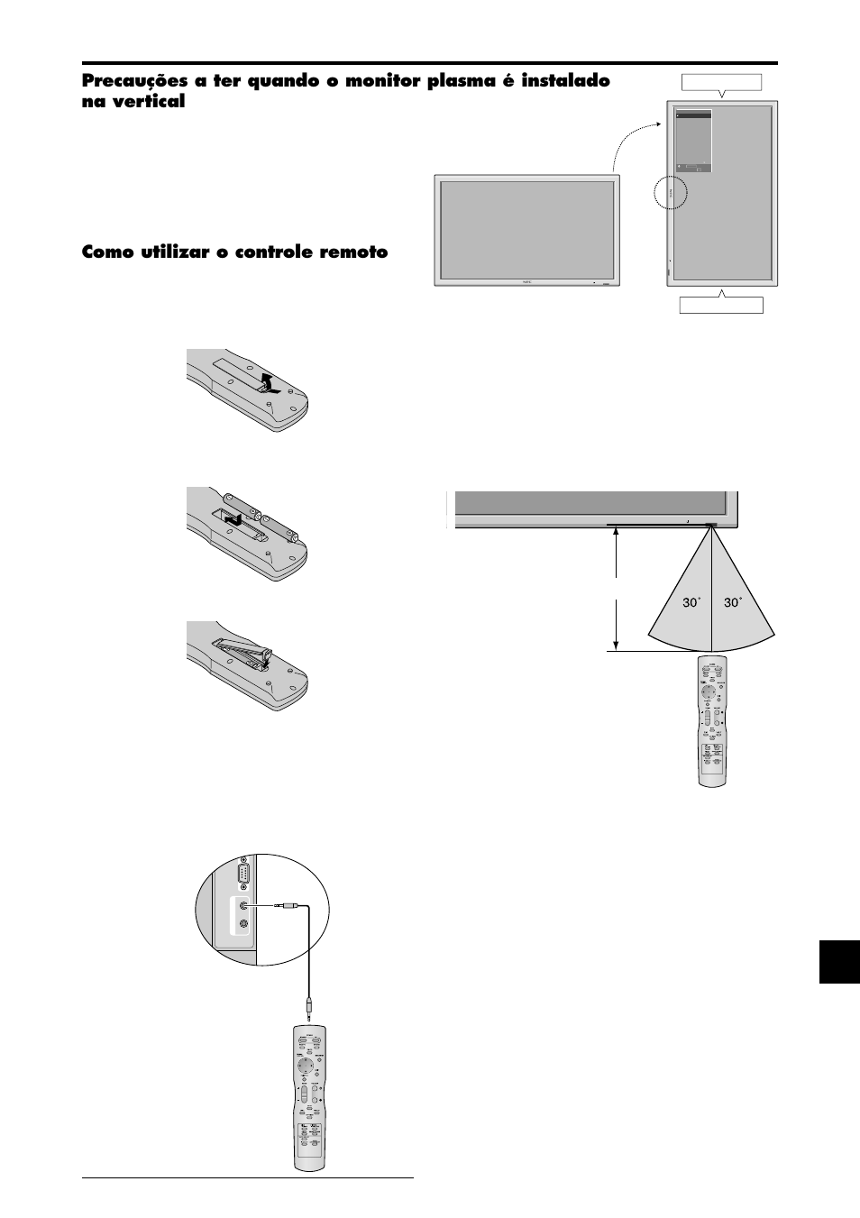 Como utilizar o controle remoto, Aprox. 7m | NEC PX-42XM4A User Manual | Page 149 / 192