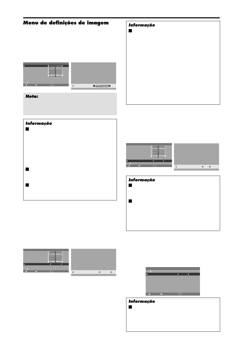 Menu de definições de imagem | NEC PX-42XM4A User Manual | Page 162 / 192