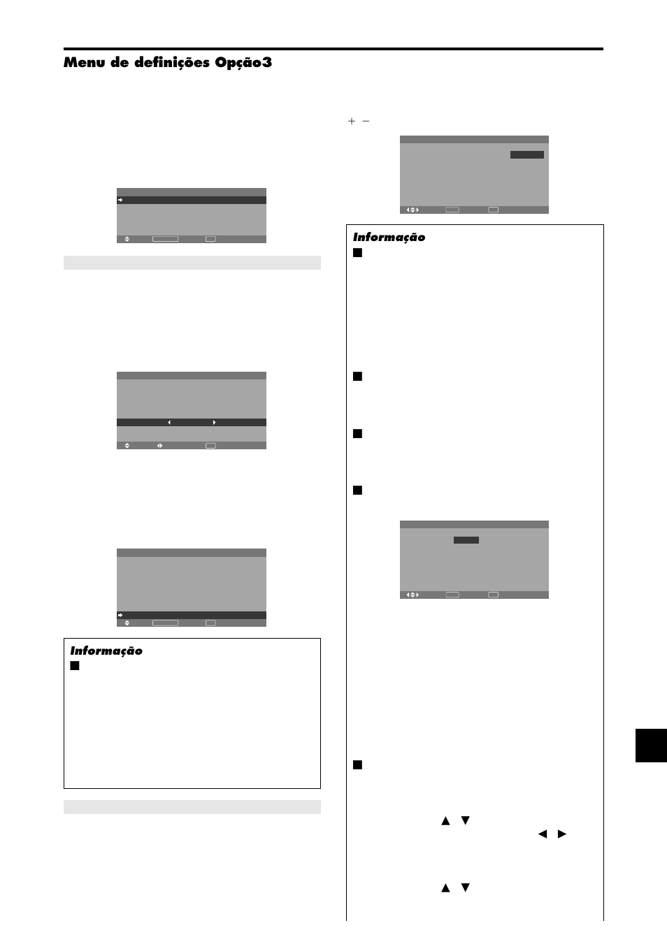 Menu de definições opção3 | NEC PX-42XM4A User Manual | Page 171 / 192