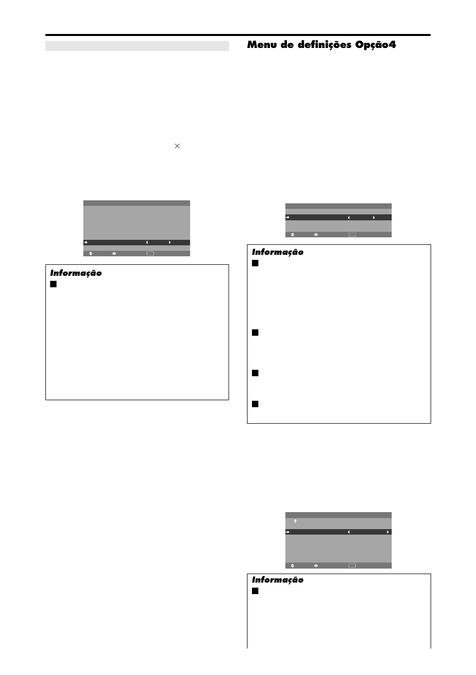 Menu de definições opção4 | NEC PX-42XM4A User Manual | Page 176 / 192