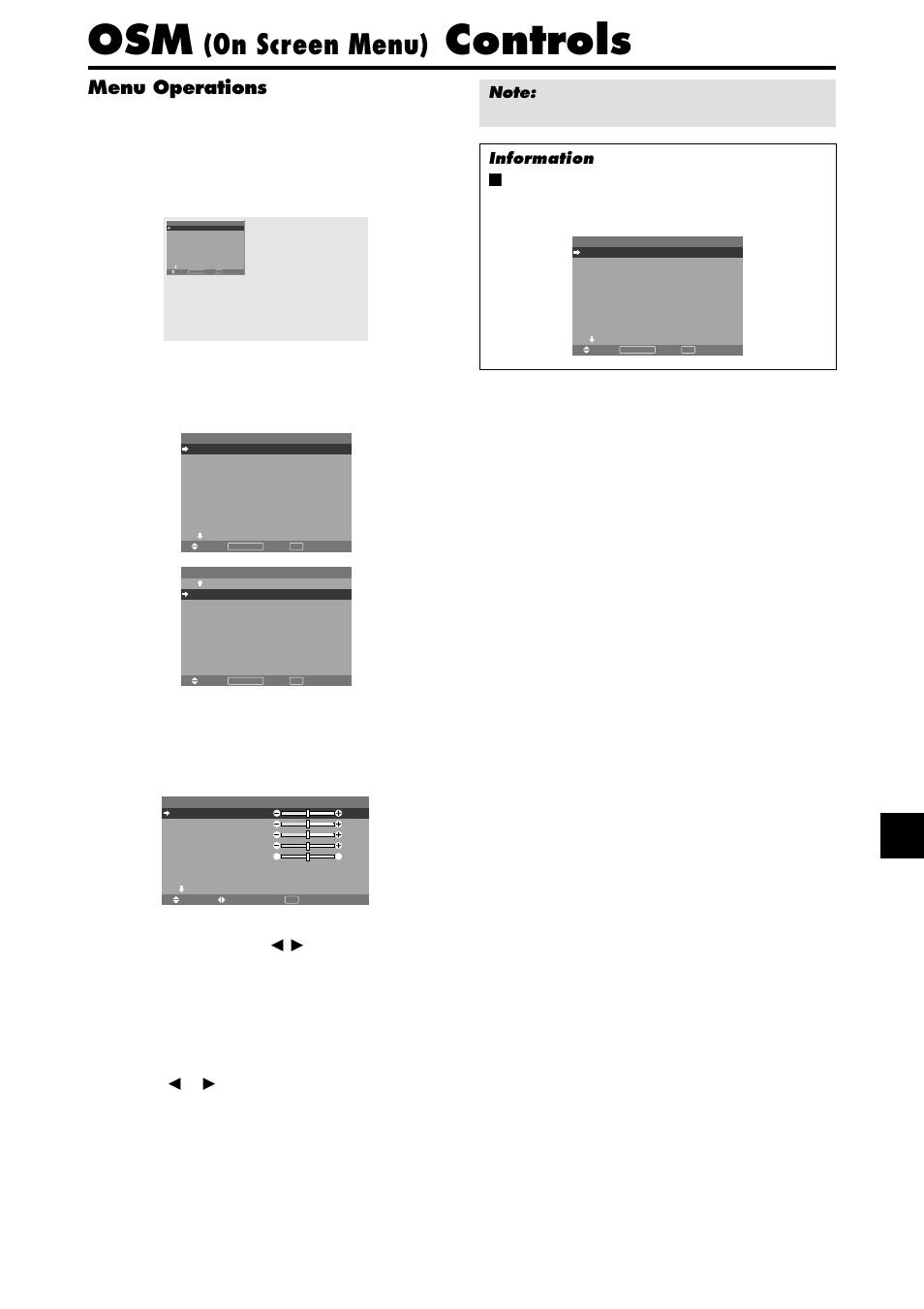 Controls, On screen menu), Menu operations | NEC PX-42XM4A User Manual | Page 18 / 192