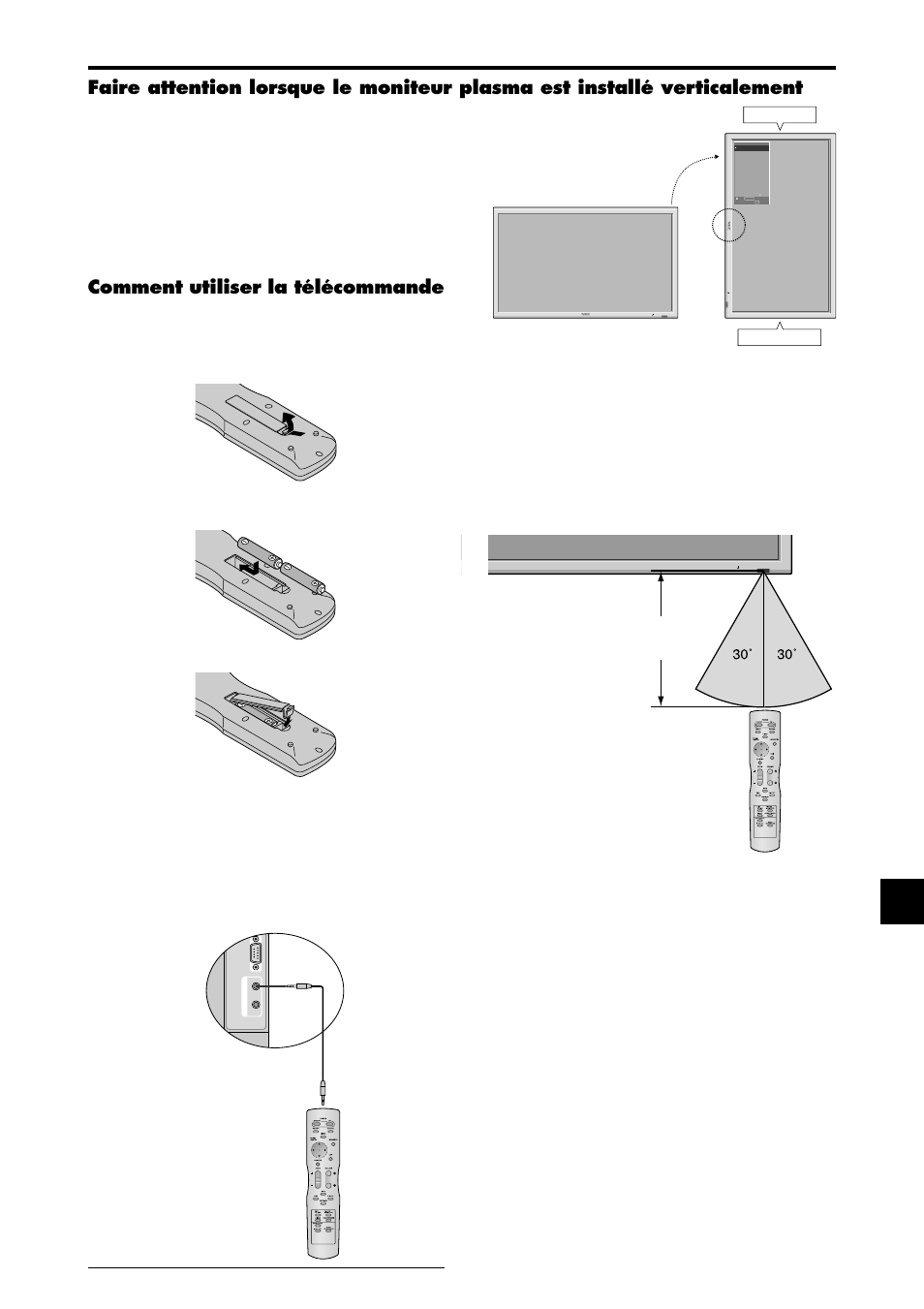 Comment utiliser la télécommande, Approx. 7m / 23 pieds | NEC PX-42XM4A User Manual | Page 55 / 192