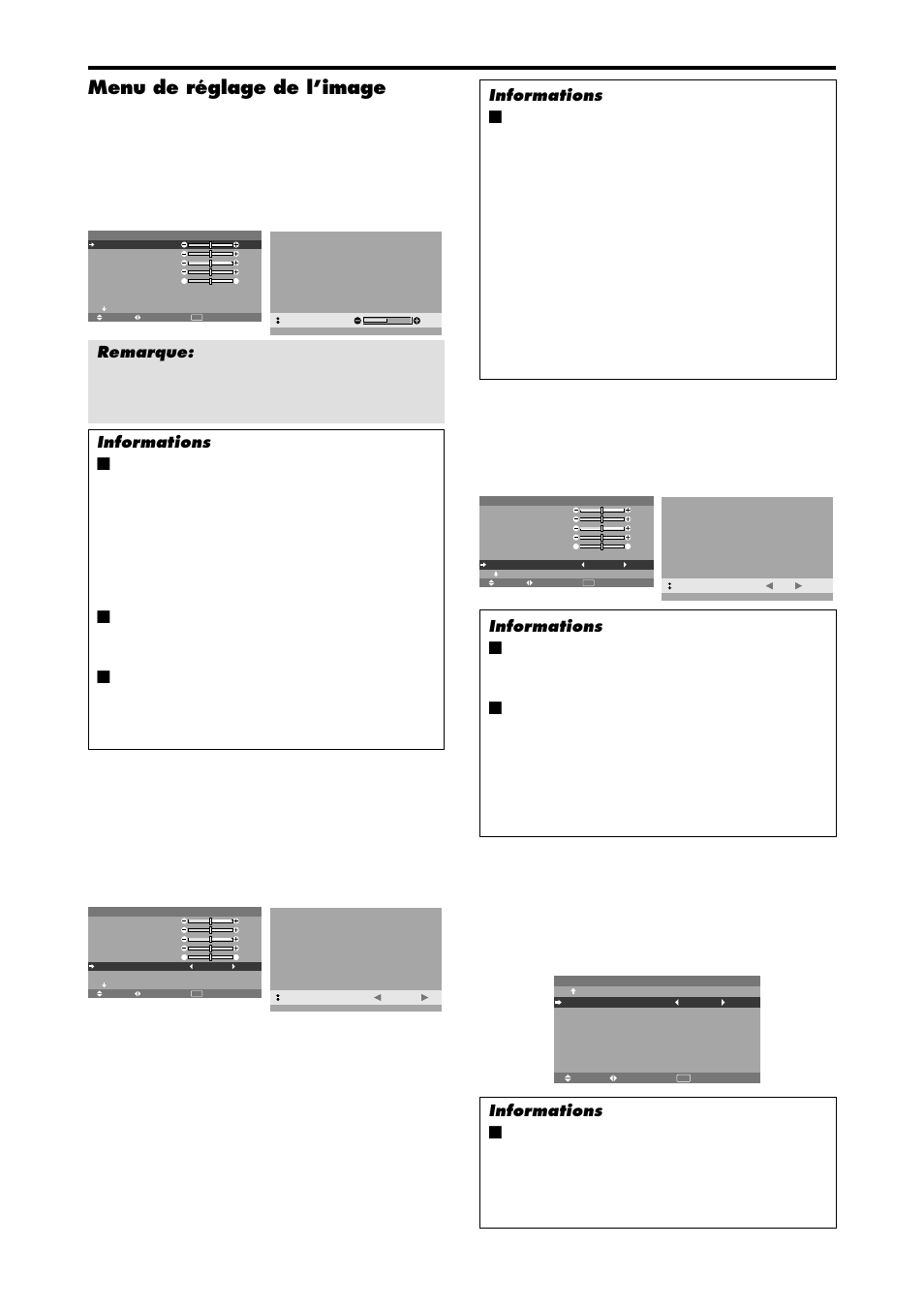 Menu de réglage de l’image | NEC PX-42XM4A User Manual | Page 68 / 192