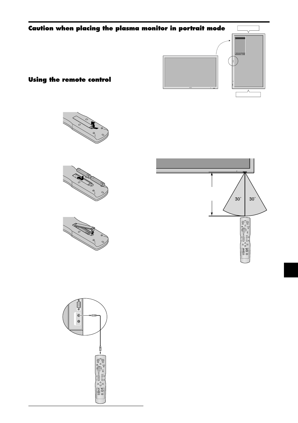 Using the remote control, Approx. 7m / 23ft | NEC PX-42XM4A User Manual | Page 8 / 192