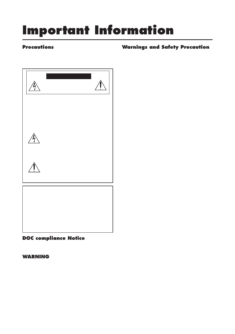 Important information | NEC 4200W User Manual | Page 2 / 44