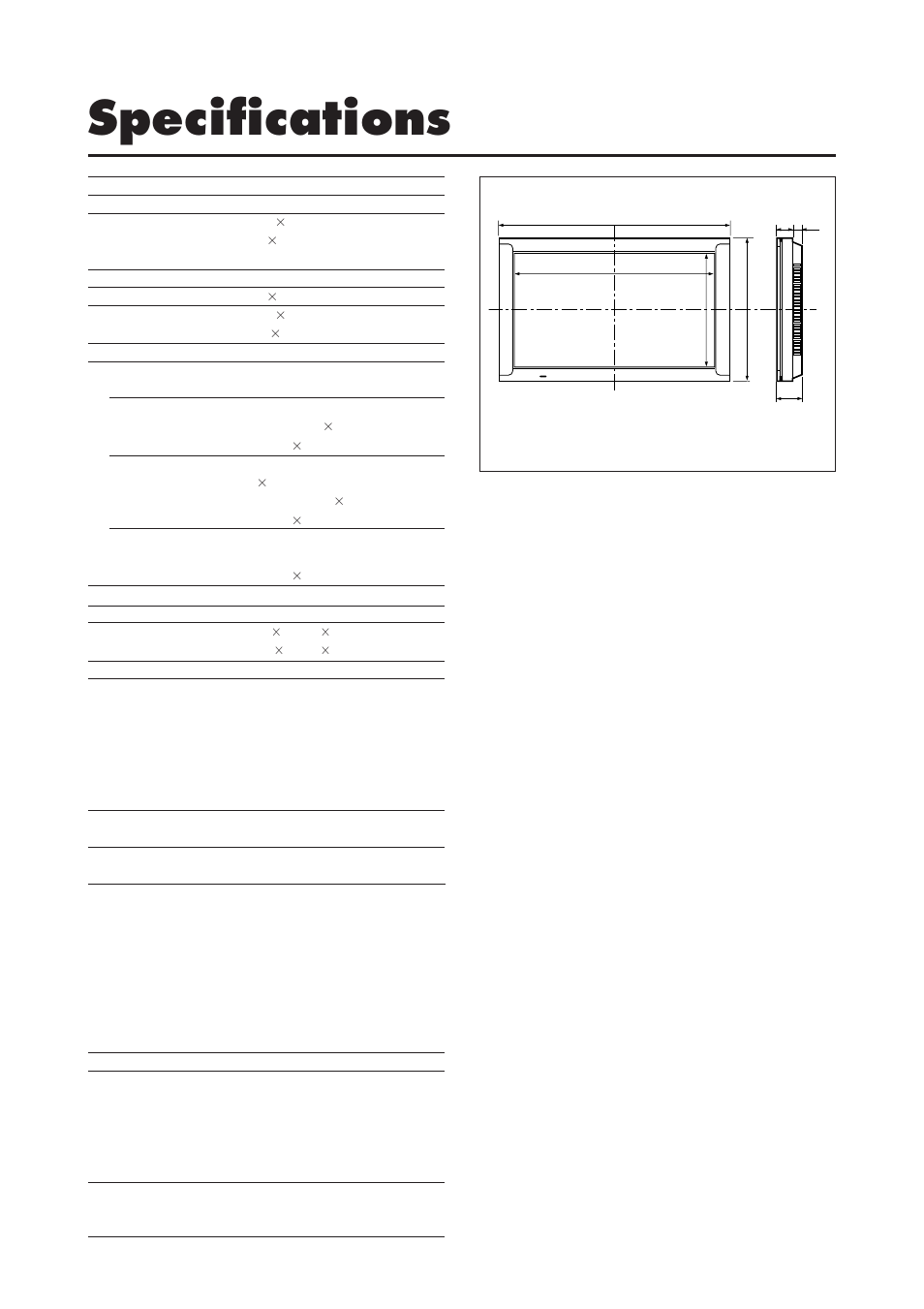 Specifications | NEC 4200W User Manual | Page 43 / 44