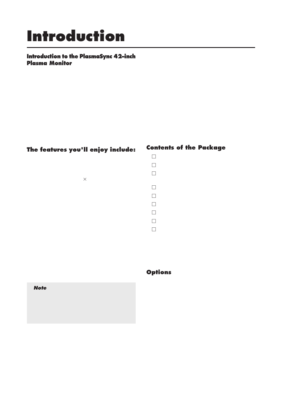 Introduction | NEC 4200W User Manual | Page 7 / 44