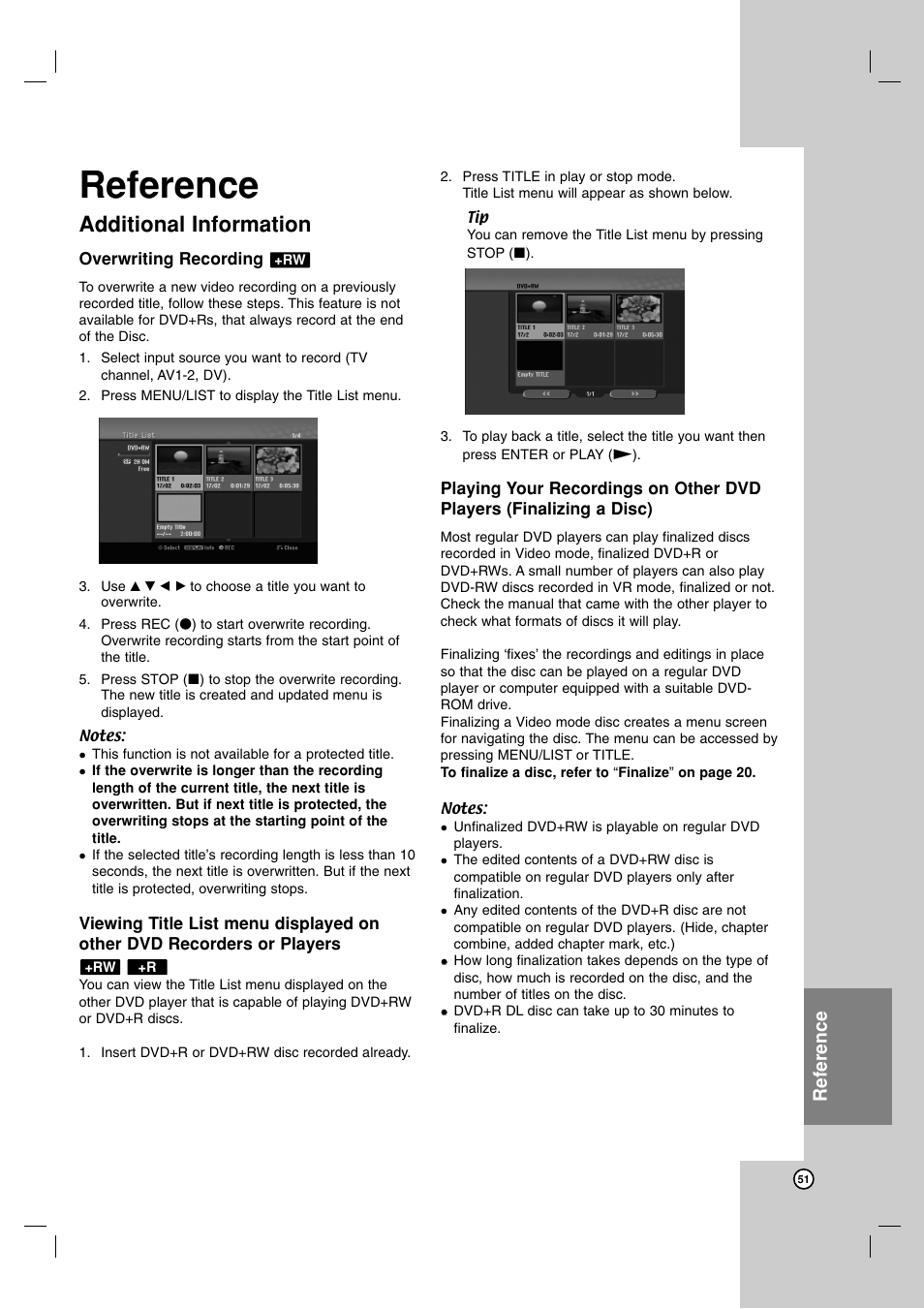 Additional information, Reference | NEC NDH-81 NDH-161 User Manual | Page 51 / 57